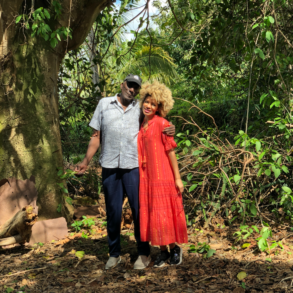 Leysa with her father in Cuba, next to a tree that was planted in the 1890’s